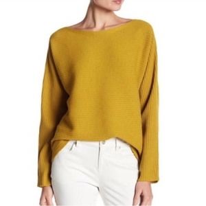 Eileen Fisher Mustard Wool Ribbed Sweater